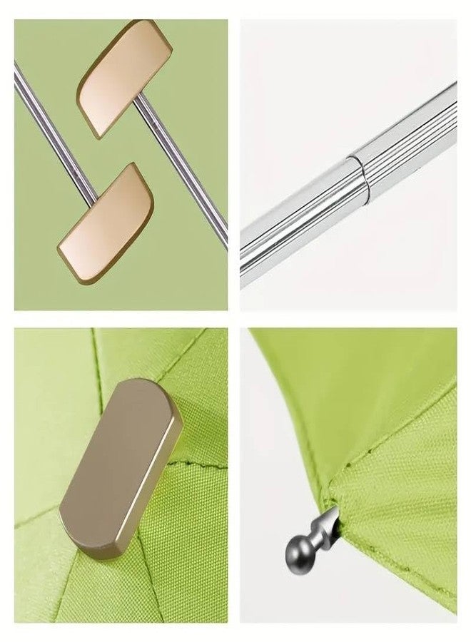 WOOMZY Compact Travel Umbrella, Portable Mini Travel Sun Rain Beach Golf- Elegant Slim Design Small Pocket Umbrella for Rain, UV Protection Lightweight Umbrellas for Girls and Women (Green-Dw) - Image 4